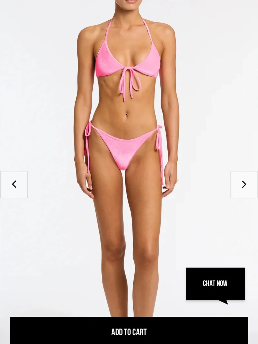 triangl swimwear Bright Pink Tie-Front Triangle Bikini